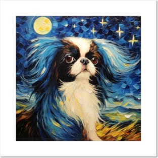 Japanese Chin Painted in Starry Night style Posters and Art